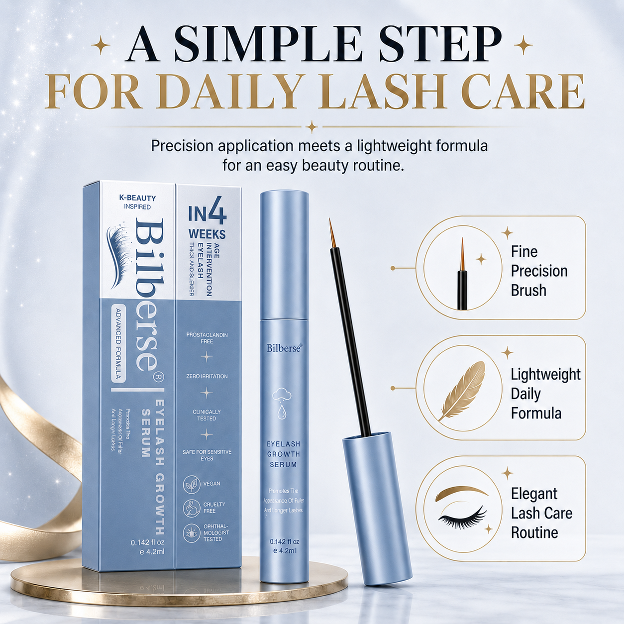Bilberse Lash Serum Peptide Complex Biotin PG-Free 4.2mL（Vegan）