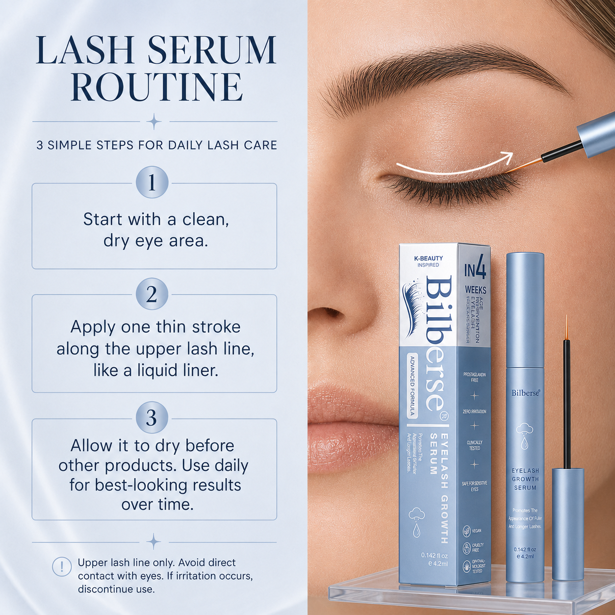 Bilberse Lash Serum Peptide Complex Biotin PG-Free 4.2mL（Vegan）