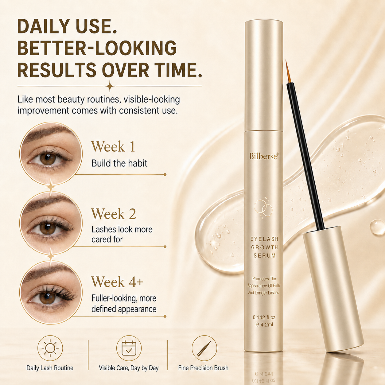 Bilberse Lash Serum Peptide Complex Biotin PG-Free 4.2mL（Love）