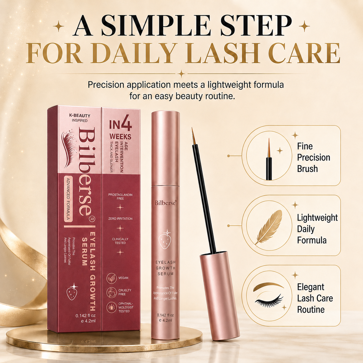 Bilberse Lash Serum Peptide Complex Biotin PG-Free 4.2mL（Girlish）